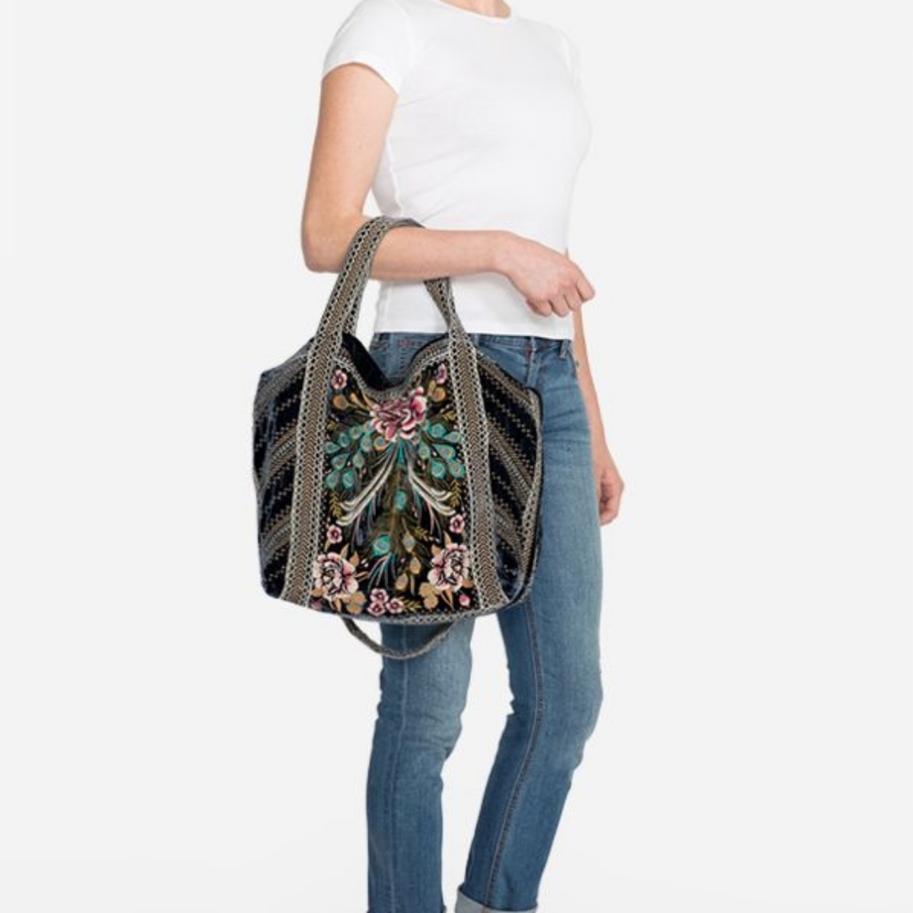 Johnny Was Quito Velvet Tote NWT